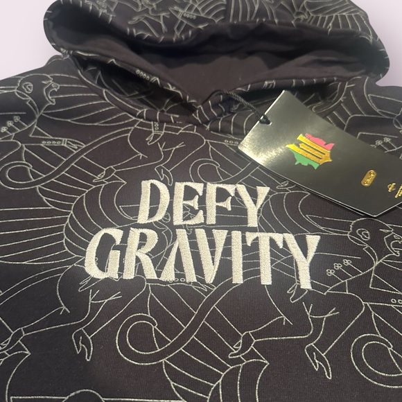NWT Defy Gravity Wicked Pull Over Black Hoodie Sweatshirt Size XL - Picture 6 of 10